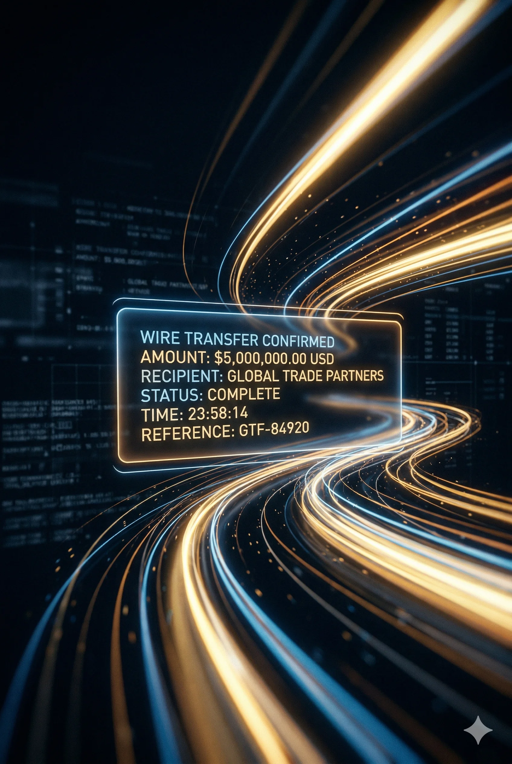 Wire transfer confirmation